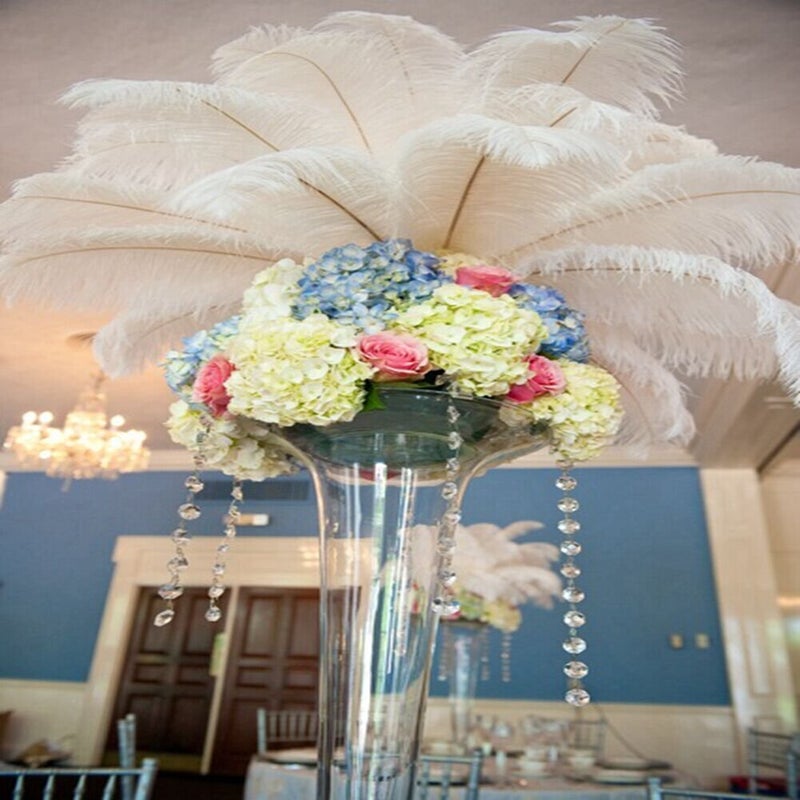 Shekyeon 12-14inch(30-35cm) Ostrich Feathers Plumes for Wedding Centerpieces Pack of 10(White) - Image 4